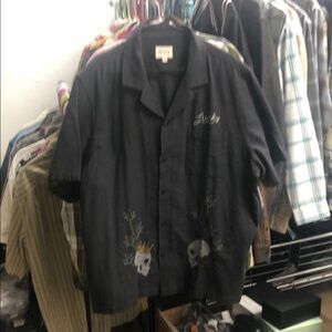 Lucky Brand Black Casual Button Down Shirt